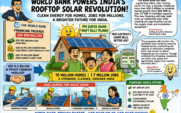 World Bank powers India’s rooftop solar revolution with $890 mn package, targets 10 mn homes and 1.7 mn green jobs