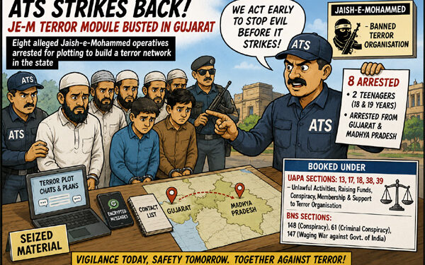 ATS foils alleged JeM bid to plant terror roots in Gujarat; Eight held in multi-state crackdown