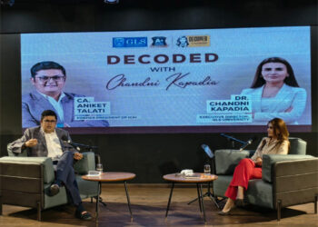 CA Aniket Talati decoded the future of commerce, leaving GLS freshers with a blueprint for lifelong success