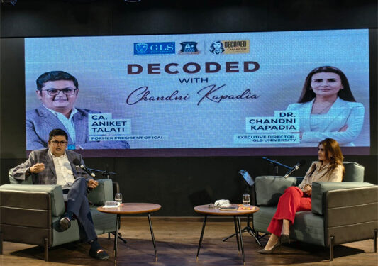 CA Aniket Talati decoded the future of commerce, leaving GLS freshers with a blueprint for lifelong success