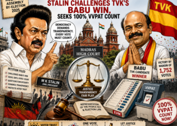 Kolathur verdict under a legal lens: Stalin challenges TVK’s Babu win, seeks 100% VVPAT count