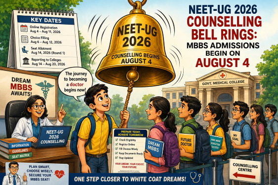NEET-UG 2026 counselling bell rings: MBBS admissions begin on August 4