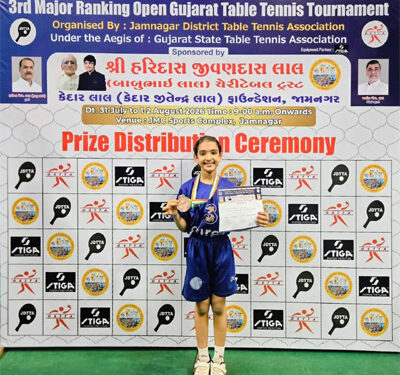 Little paddle, big promise: DPS-Bopal’s Ishita Joshi serves up state-level glory