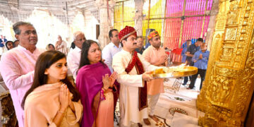 Faith, gratitude and seva: Adani family seeks blessings at Mahudi Jain Temple