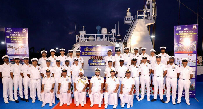 A final salute at sunset: ICGS Meera behn’s two-decade voyage ends at Okha