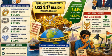 India’s jewellery exports sparkle brighter: Studded gold surges 21% to power $9.17-bn gem trade