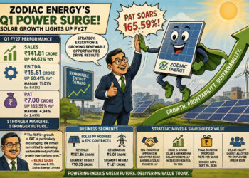 Zodiac Energy’s Q1 power surge: PAT rockets 166% as solar growth lights up FY27