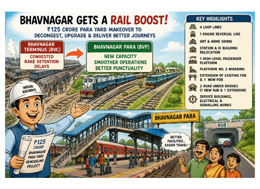 Bhavnagar gets a railway boost: ₹125-crore para yard makeover set to unlock more capacity